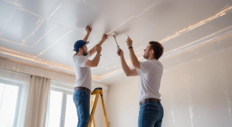 Стоимость натяжного потолка в Находке профессиональная установка