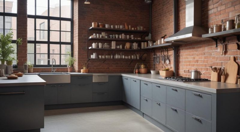 Кухня в индустриальном стиле: особенности материалов и планировки